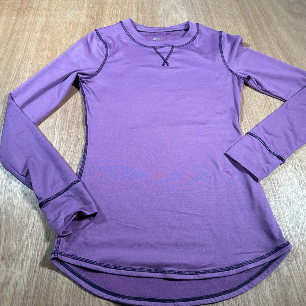 ClimateRight Cuddl Duds Top Women XS Purple Aztec Long Sleeve Thumbhole Top